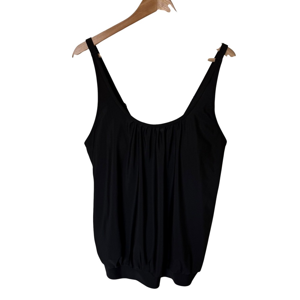 Unbranded Tankini Top Women XXL Black‎ Good Blouson Adjustable Straps Padded